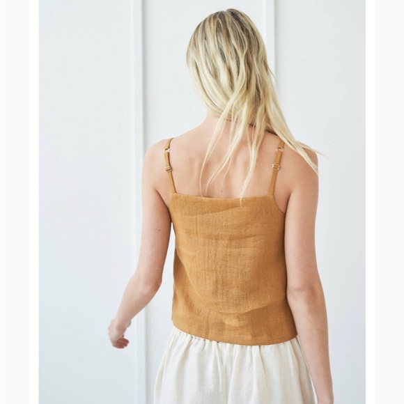 Linen Handmade Studio Scoop Neck Linen Top VIOLA | Mellow Rose | Medium - Picture 4 of 12